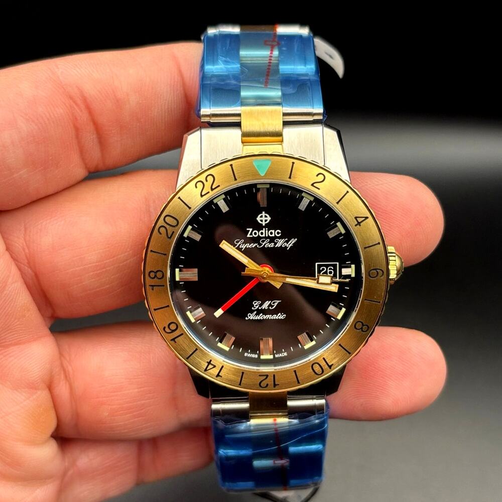 Zodiac Super Sea Wolf ZO9406 Mens 40mm GMT Automatic Stainless Steel Watch NIBWT - Picture 10 of 17